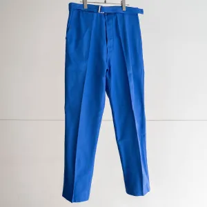 1970s France Adolphe Lafont cotton twill work pants 'dead stock' -with belt-