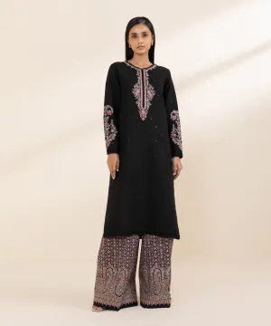 2 Piece - Embroidered Khaddar Suit