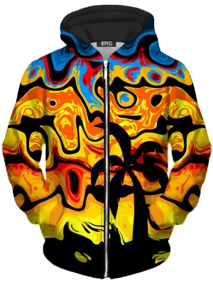 Abstract Summer Sunset Unisex Zip-Up Hoodie