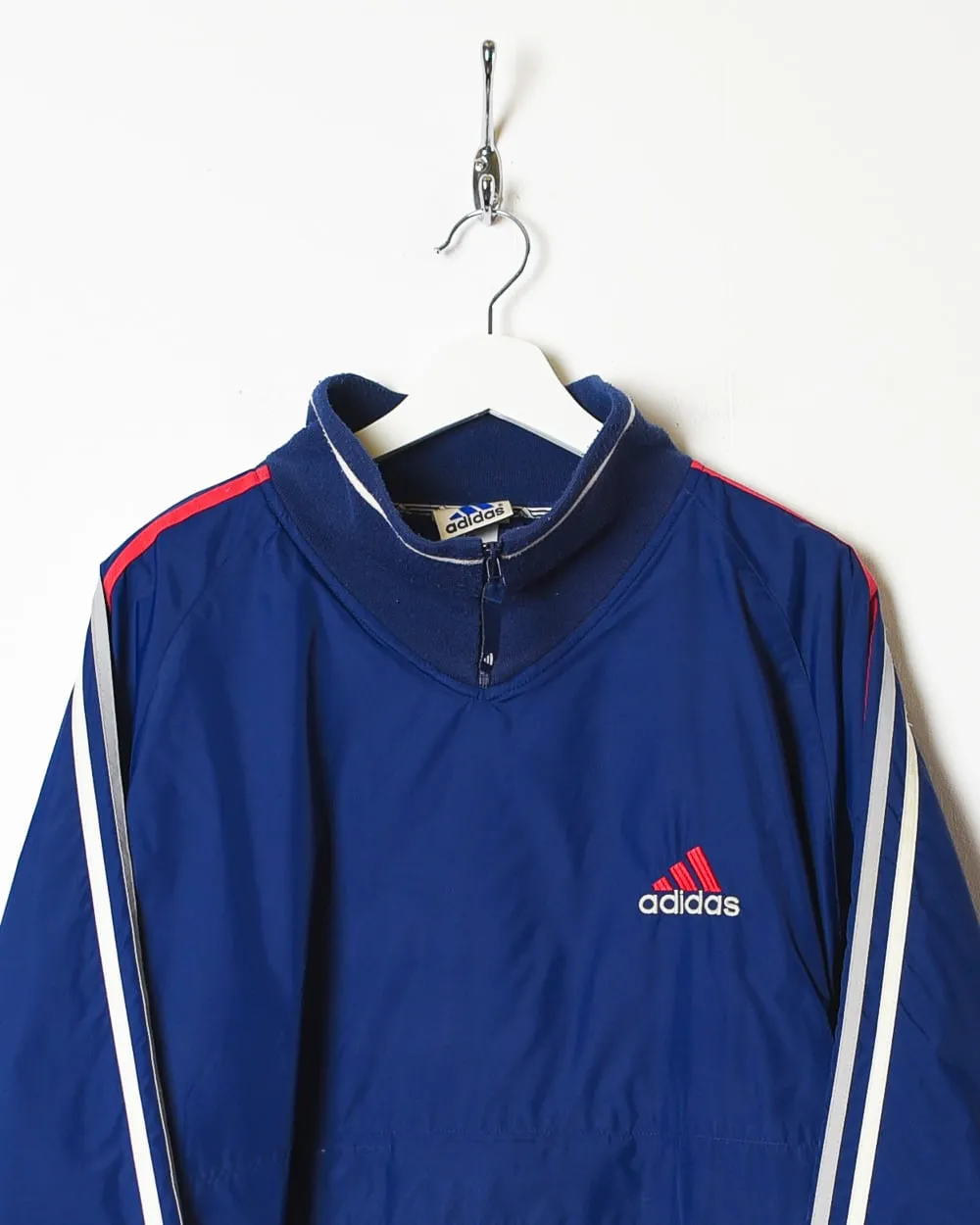 Adidas 1/4 Zip Fleece Lined Windbreaker Jacket - Large