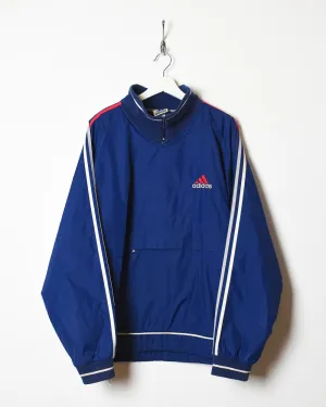 Adidas 1/4 Zip Fleece Lined Windbreaker Jacket - Large