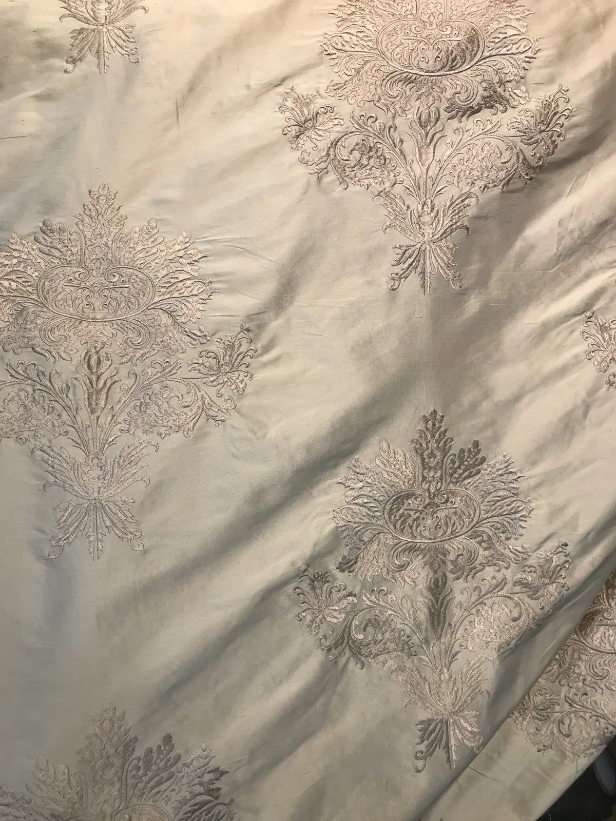 Back in stock! NEW! Lady Krista Novelty Pink Embroidered 100% Silk Taffeta Fabric Antique Pink