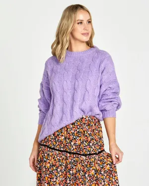 Cable Knit Jumper Lavender