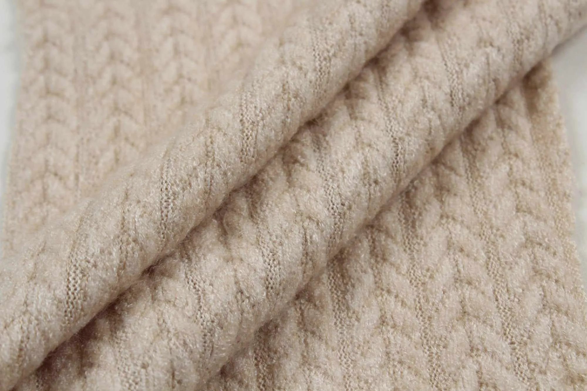 Cashmere Touch Knitted Jacquard - Cable-knit