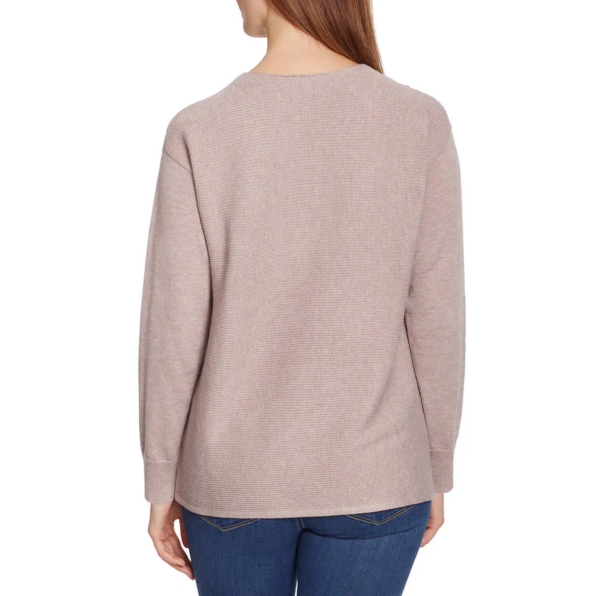 Ella Moss Women's Soft Ribbed Knit V-Neck Sweater