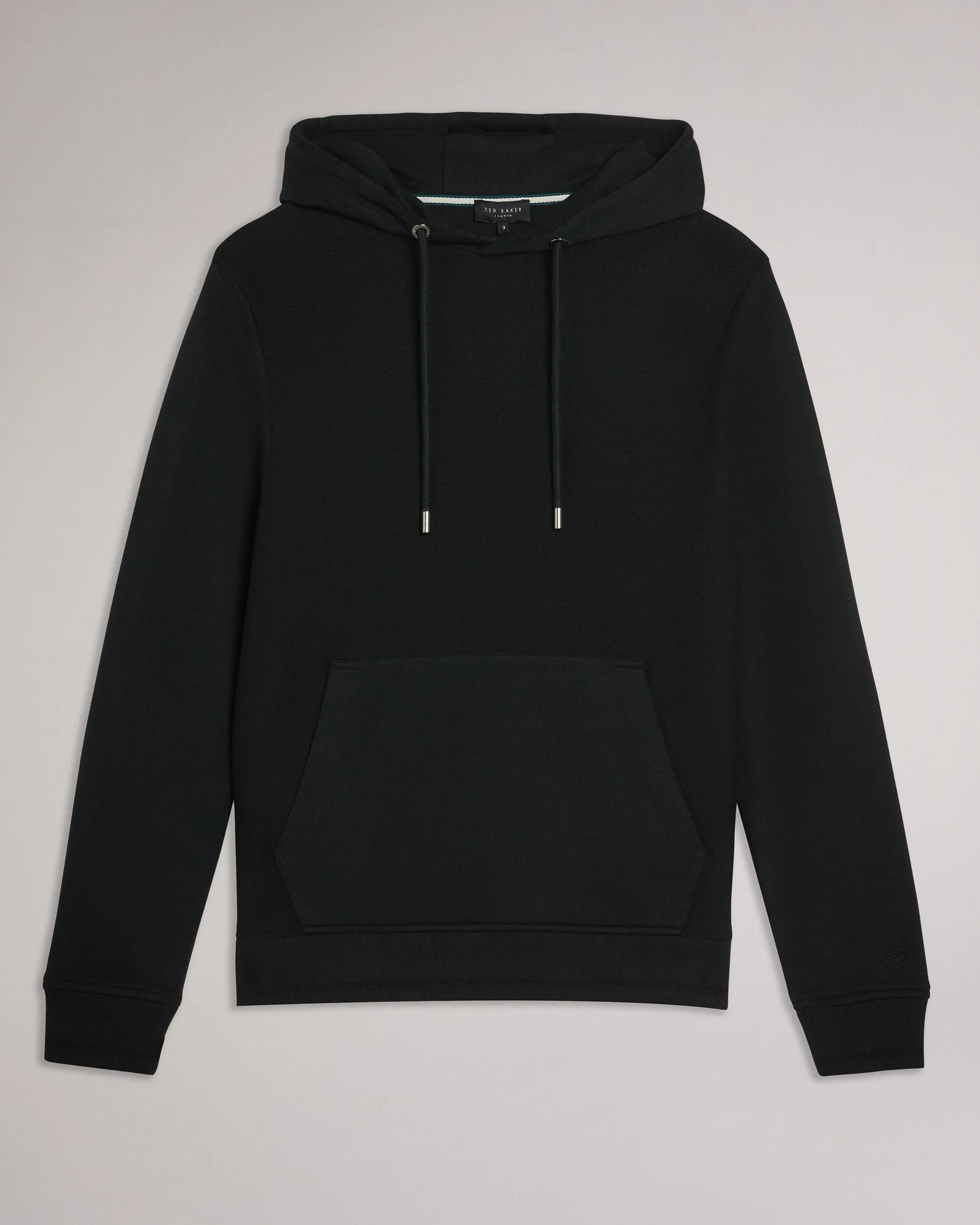 Ellja Long Sleeve Cotton Twill Hoodie Black