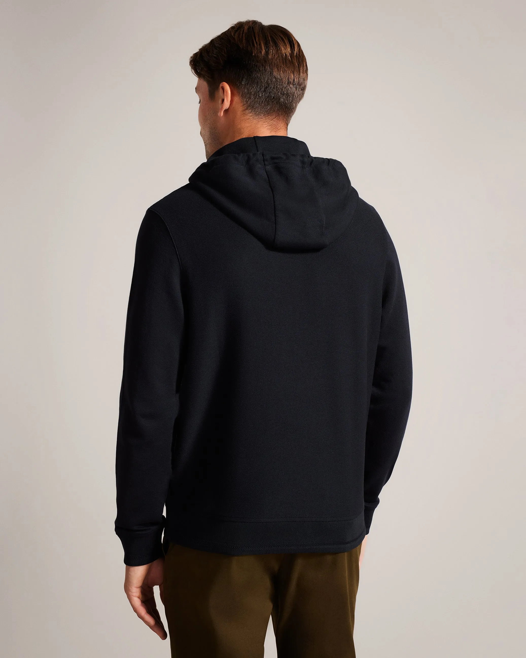 Ellja Long Sleeve Cotton Twill Hoodie Black