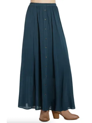 Hard Tail Rayon Button Front Maxi Skirt (Style RV-92)