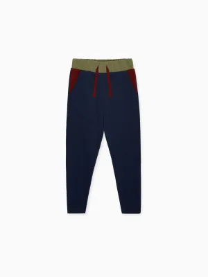 Navy Julius Contrast Baby Jogging Bottoms