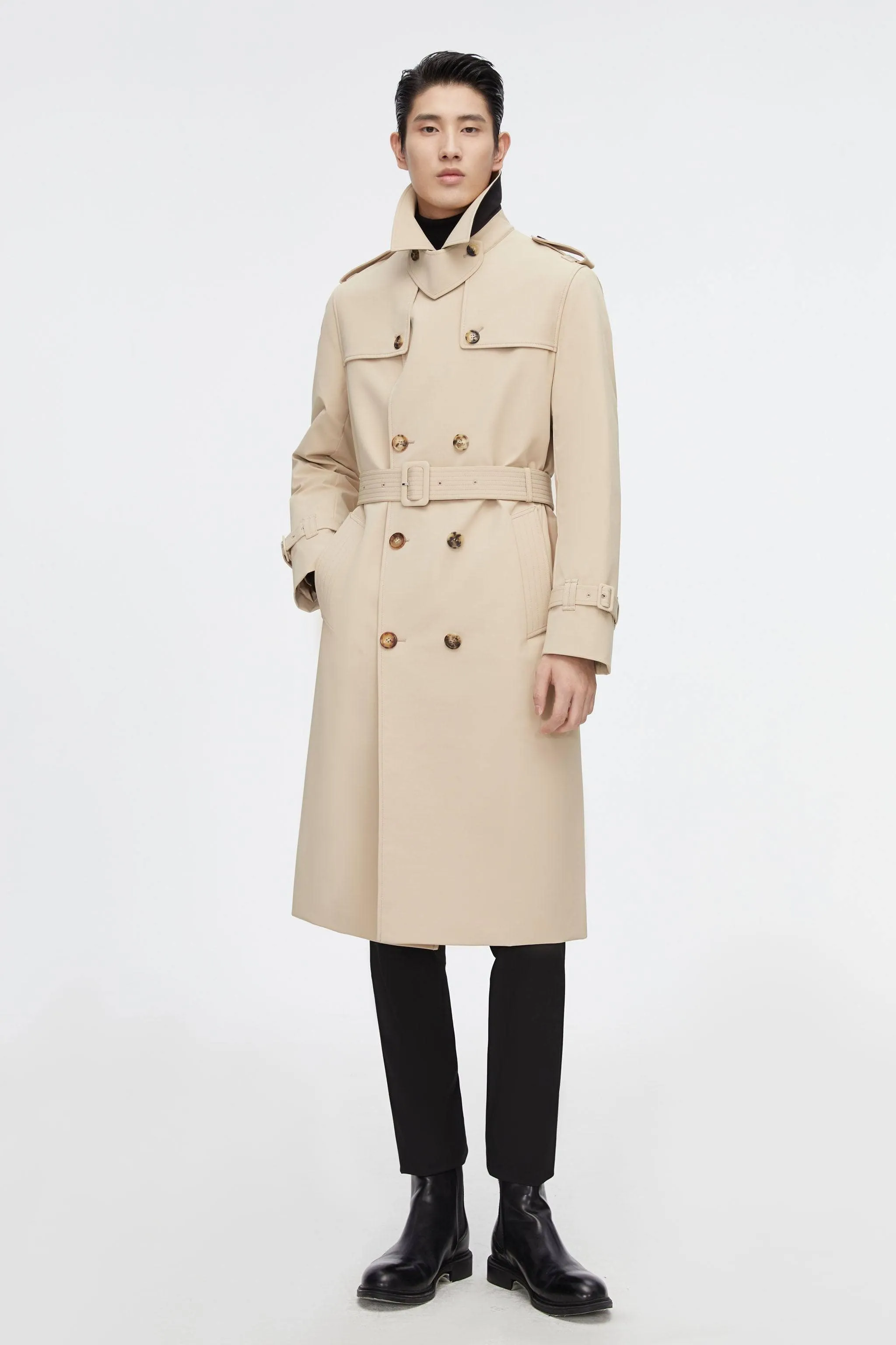 Premium Men's Goose Down Full Length Trench