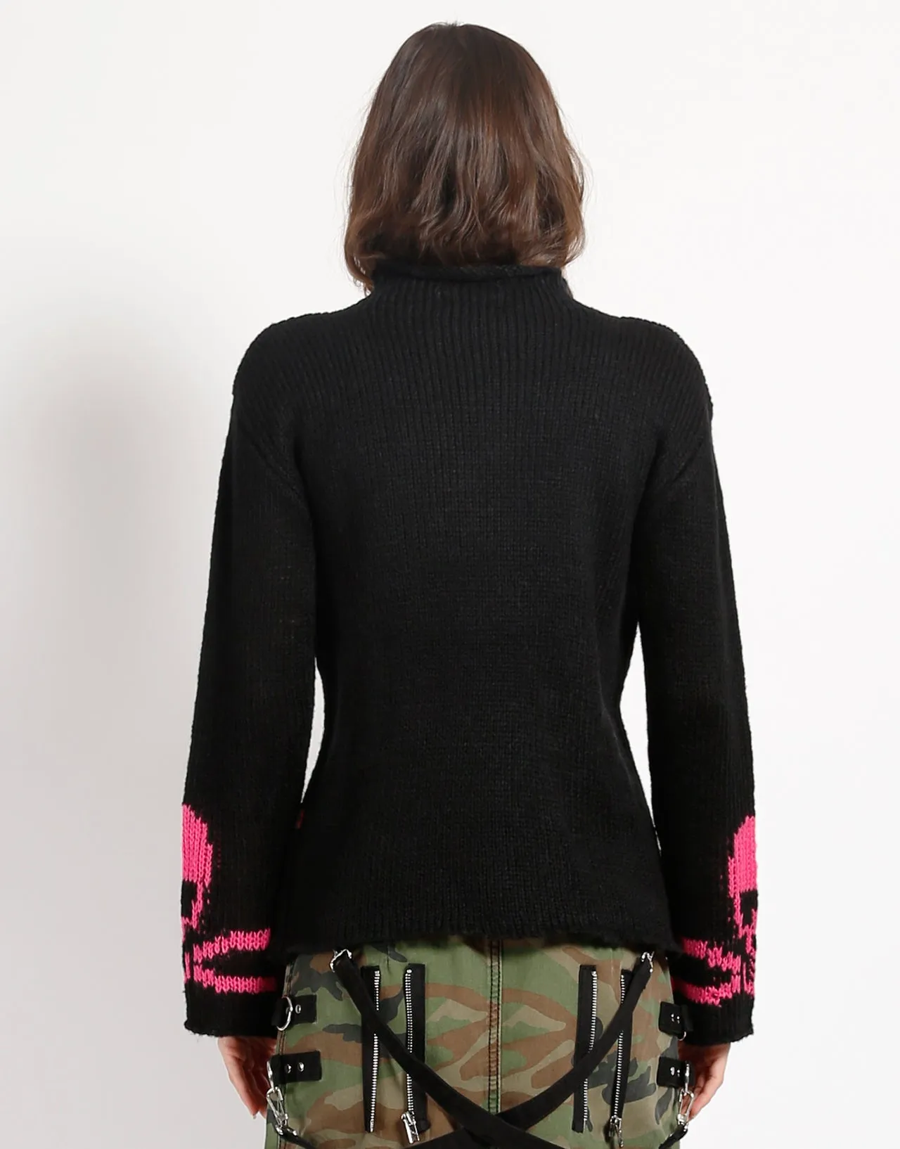 SKULL SWEATER PINK SKULL