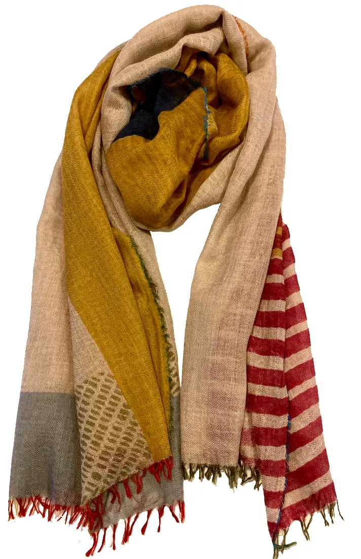 Superfine Cashmere Scarf - colour block (JKD 71c)