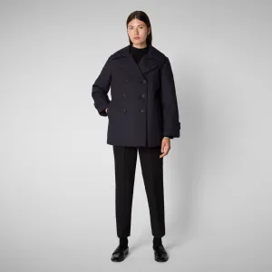 Woman's coat Sofia in blue black