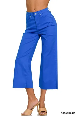 Zoey High Rise Flare Cropped Denim Pants